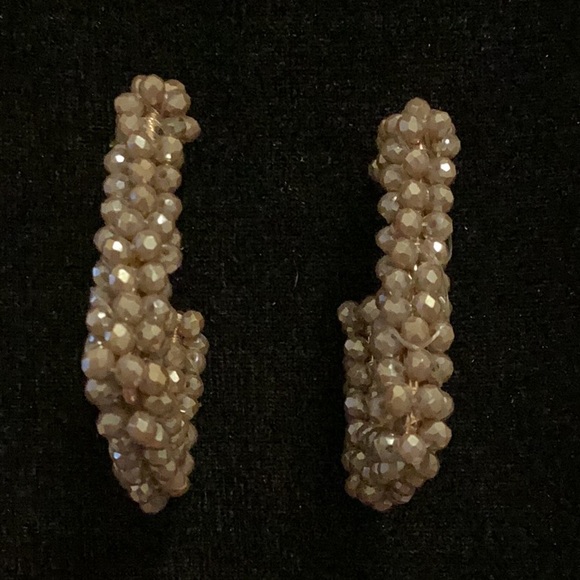 Handcrafted Grayish Crystal Earring on Posts - Picture 5 of 9